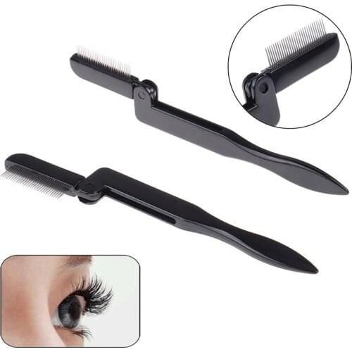 1PC Foldable Eyelash Curler Beauty Makeup Lash Separator Metal Eyelash Brush Comb Mascara Curl Beauty Makeup Cosmetic Tool