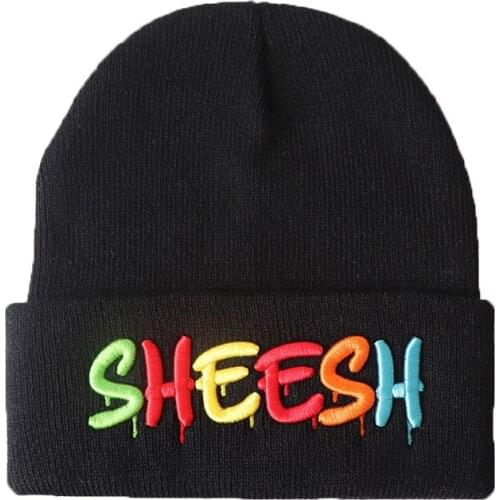 100% Cotton Letter Warm Winter Ski Beanie Hip Hop Knitted Hat Skullies Beanie Unisex Fashion Outdoor Casual Hats