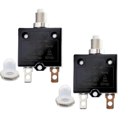 2PCS Manual Resettable Overload Switch 30Amp 125/250V AC Thermal Circuit Breaker