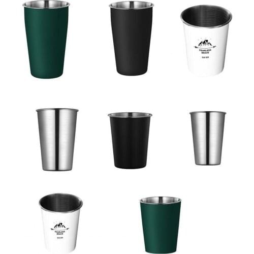 350/500ml Water Cup Stackable Easy to Use Stainless Steel Kitchen Rust-resistant Juice Bear Cup for Home