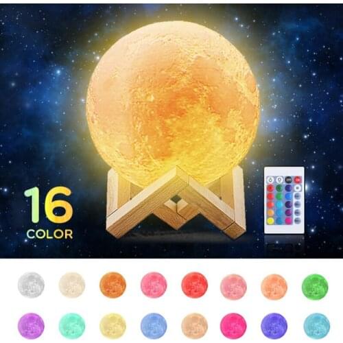 3D color LED 16 moon moonlight night light rechargeable lamp light color lights touch moonlight night light lamp children home