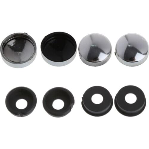 28GB 8 Pcs ABS License Plate Frame Screw Nut Caps+Bolt Cover Set For Car
