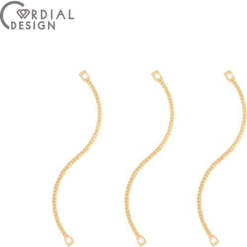 Cordial Design 100Pcs 7*39MM Jewelry Accessories/DIY Connectors/Genuine Gold Plating/Hand Made/Earrings Findings & Components