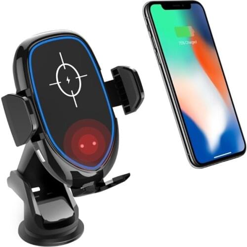 Qi infrared noiseles induction automatic wireless car charger for iphone Xs XR Samsung mobile phones with vent mounting Bracket
