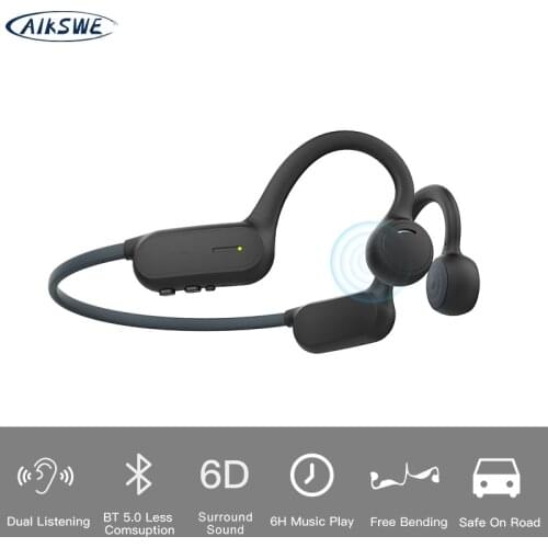 AIKSWE Bluetooth Headphone Open-Ear Wireless Sports Headset IPX4 Surround Sound Earphones Stereo Hands-Free For Cycling Running