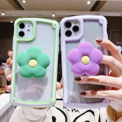 Candy Colors Phone Case With Bracket For IPhone 12 Pro Max X XR XS Max Silica Gel Cover For IPhone 11pro max 11 12 mini 7 8plus