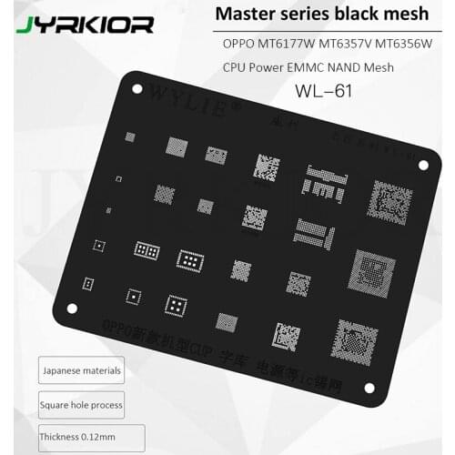 Jyrkior MSM8998 MSM8940 MT6797W MT6795W MT6177W MT6357V Planting Tin Mesh BGA Reballing Black Stencil Template For OPPO VIVO