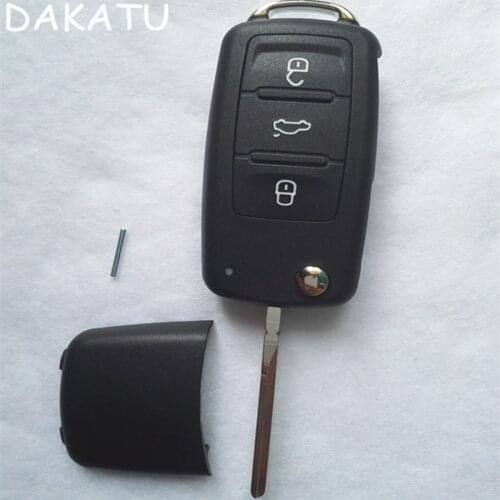 DAKATU 3 Button flip folding remote key shell for VW NEW POLO Sagitar Golf 202AD WITH LOGO