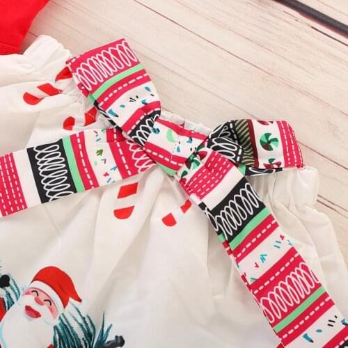 Newborn Baby Girl MY First Christmas Top Romper+Dress+Headband Clothes Outfit G4L4