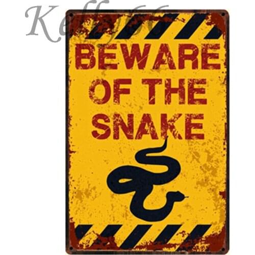 [ Kelly66 ] Beware Of The Cobra Smake Shark Vintage Metal Sign Tin Poster Home Decor Bar Wall Art Painting 20*30 CM Size y-1101