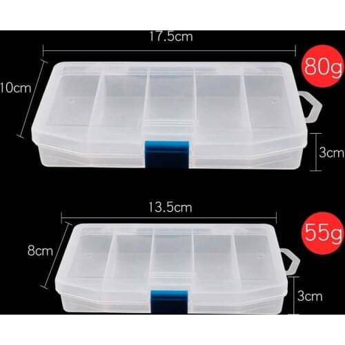 5 Compartments Organizer Container Visible Plastic Fishing Lure Box Fishing Tackle Box Jewelry Bead Screw Holder Case Display