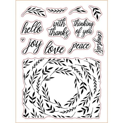 "Love" "Peace" Willow Branches Clear Silicone Stamp for DIY Scrapbooking Photo Album Decorative Card Making 6x8 inch New 20