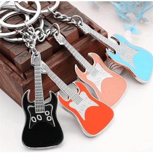 Fashion Classic Guitar Keychain Car Key Chain Key Ring Musical Instruments Pendant Accessories For Man Women Gift Wholesale S050