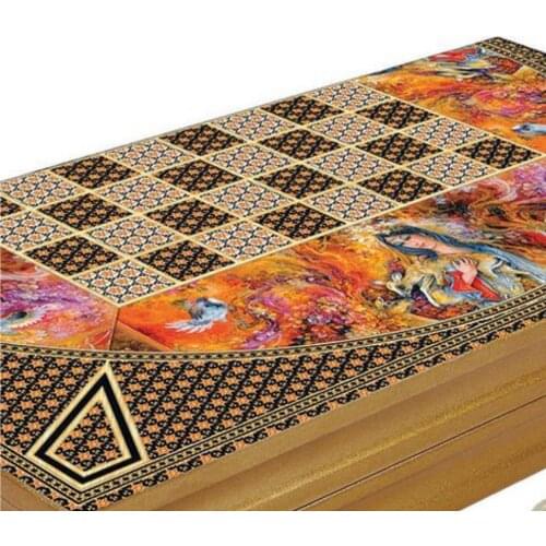 Backgammon with Checkers Outside Wooden Backgammon Board Gift for Men Chess Checker Board Game