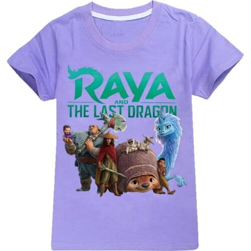 2021 New Raya and The Last Dragon Kids T-Shirt Print Girls Funny Clothes Boys Costume Children Summer Tops Tee Kids Clothes