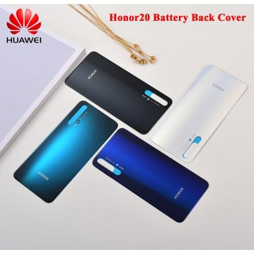 New For Honor 20 Battery Back Cover Original Huawei Glass Rear Door Housing Case YAL-L21 YAL-L61A YAL-L61D + Adhesive Stickers