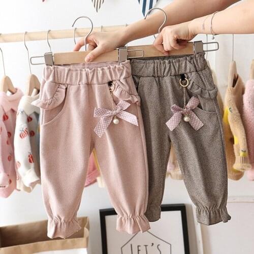 2021 spring fall baby girls clothes kids pants infant casual trousers children wear princess pants 1 2 3 4 T baby cloth