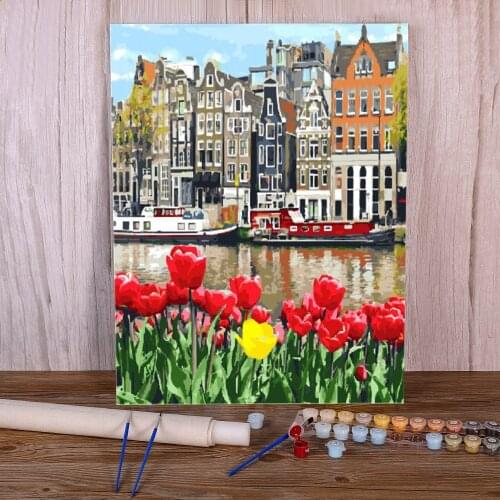 Scenery Landscape DIY Painting By Numbers Complete Kit Oil Paints 40*50 Picture By Numbers Photo Handmade Kids Handiwork