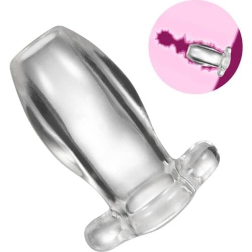 Hollow Anal Plug Anus Dilator Dildo Butt Expansion Douche Enema for Men Women Gay Soft Prostate Massager Peep Vaginal Sex Toys