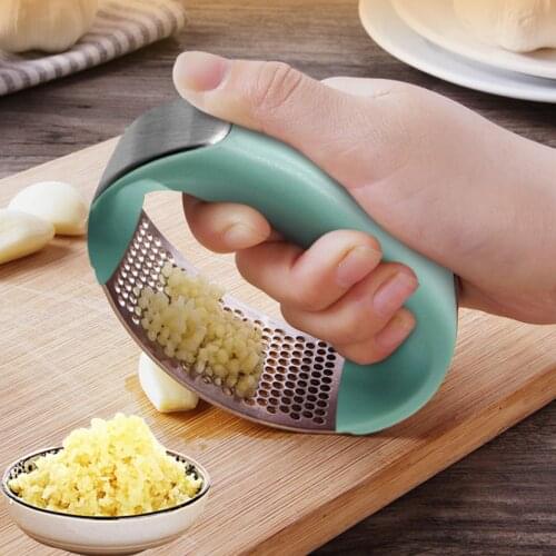Stainless Steel Garlic Press Kitchen Manual Garlic Press Squeezer Ginger Crusher Masher Multifunction Kitchen Gadgets