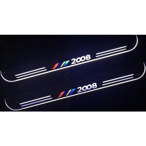 Welcome Pedal Lights For Peugeot 2008 2014 - 2017 2018 2019 Pedal car Door Sill Pathway Lamps led thresholds scuff plates AUTO