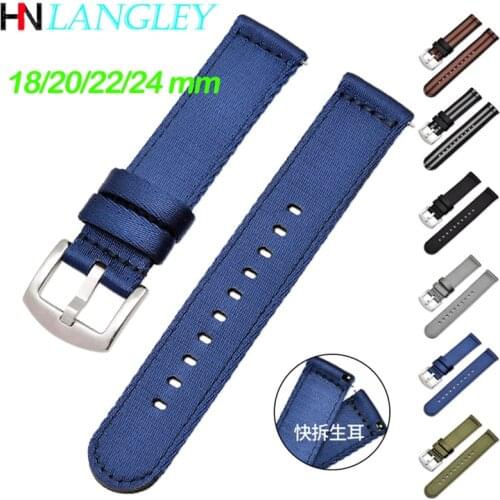 General Replacement Nylon Watch Band 18mm 20mm 22mm 24mm Width Double Layers Canvas High Quality Smooth Nylon Strap WatchBands