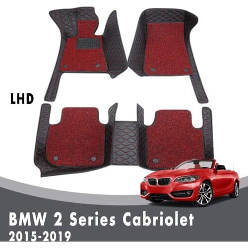 Luxury Carpets Car Floor Mats For BMW 2 Series Cabriolet 2019 2018 2017 2016 2015 Double Layer Wire Loop Interior Accessories