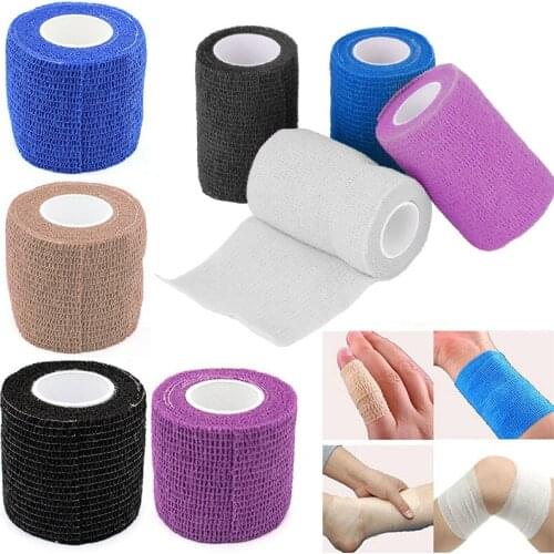2.5cm*5M Self-Adhesive Elastic Bandage First-Aid Health Care Treatment Gauze Tape First-Aid Tool Emergency Muscle Tape
