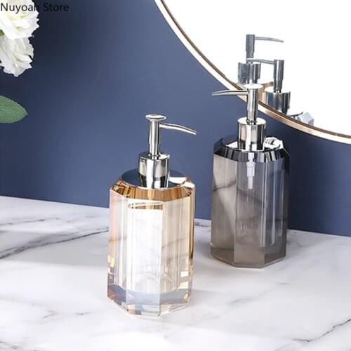 Light Luxury High-end Crystal Lotion Bottle 300ml Hand Sanitizer Sub-bottling Press Bottle Bathroom Decoration Accessories