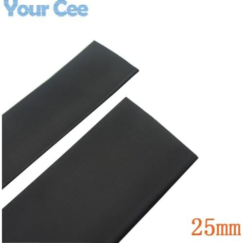 1m Heatshrink Heat Shrink Tubing Black Insulation Sleeves Wire Wrap Cable Kit Inner Diameter 25mm 600V 125Celsius
