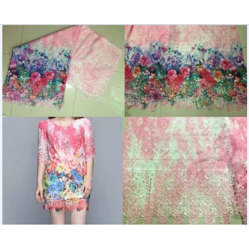 4meters/ lot 120cm 47inch width African fabric / Printed Guipure fabric heavy water soluble embroiderd cloth