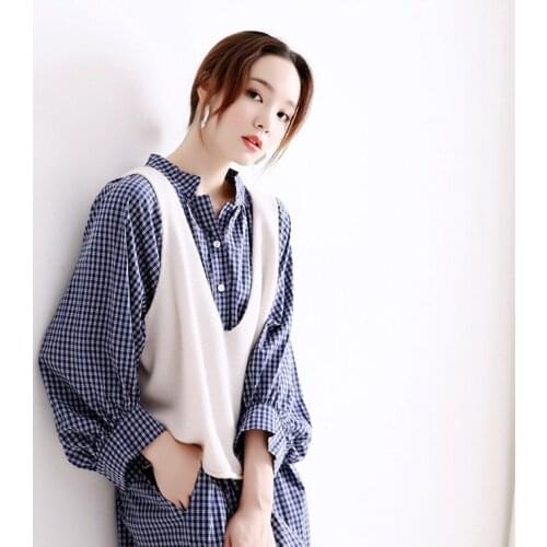 Versatile Minimalist Short Wool Vest Loose V-neck Wearing Wool Knitted Suspender Vest Womens Spring and Autumn Sleeveless Top