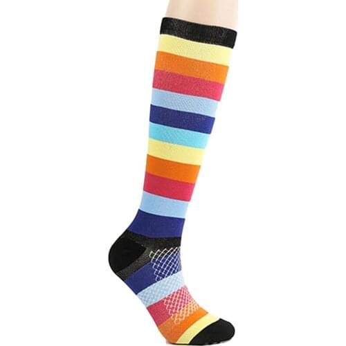 Stockings high quality Knee High Stockings Rainbow Stripe Girls women knee stripe 2020 New Arrival