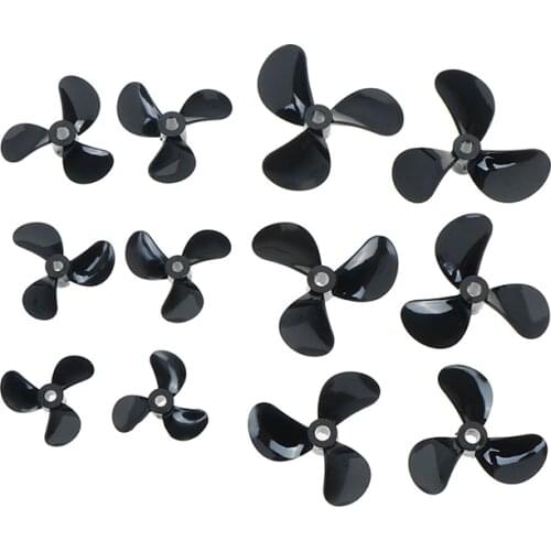 1Pair 4mm RC Boat Three Blades Paddle 3 Blades Nylon Boat Propeller Positive & Reverse Screw High Strength D28/32/36/40/44/48mm