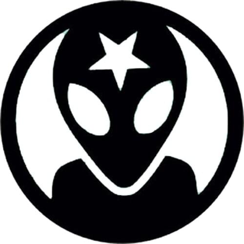 15cm*15cm Alien Star Head Decals Vinyl Motorcycle Car Sticker Black/Silver S6-3367