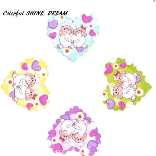 30pcs Wood Buttons Heart Shape MIxed Sewing Button Scrapbooking Embellishments Crafts DIY Decorative 25mm