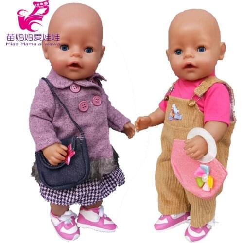 43cm baby Doll clothes coat bag set Fit for 18 inch Doll outwear set Birthday Gift