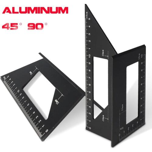 Aluminum Woodworking Square Size Measure Ruler 3D Mitre Angle Measure Tool for Measuring Timber Pipes Angle Protractor Tool