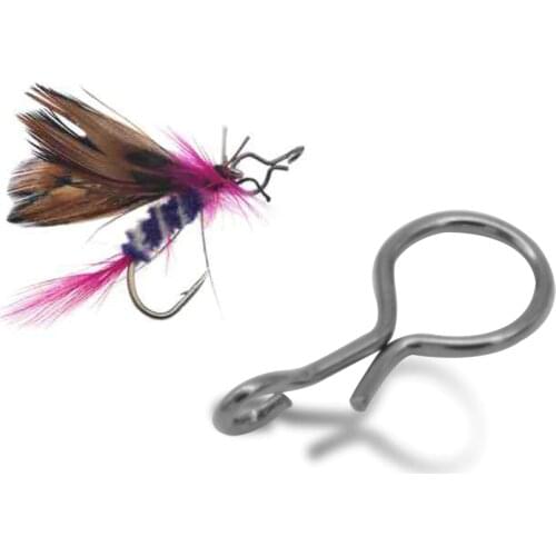 50pcs Fly Fishing Snap Quick Change for Flies Hook Lures Stainless Steel Lock Black Fishing Snaps Lures Clip Link Swivels Tackle