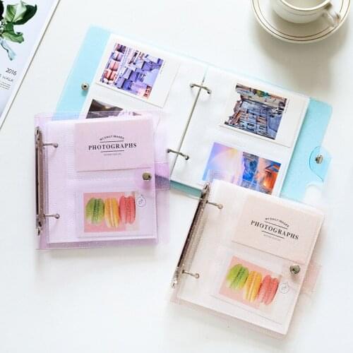 3/5 Inches Candy Color PVC Photo Album Glitter Loose-leaf Mini Instant Picture Case Storage & Name Card Holder Album de Photos