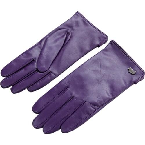 Free Shipping Fashion Women Glove With Short Genuine Leather Gloves Winter Goatskin Gloves