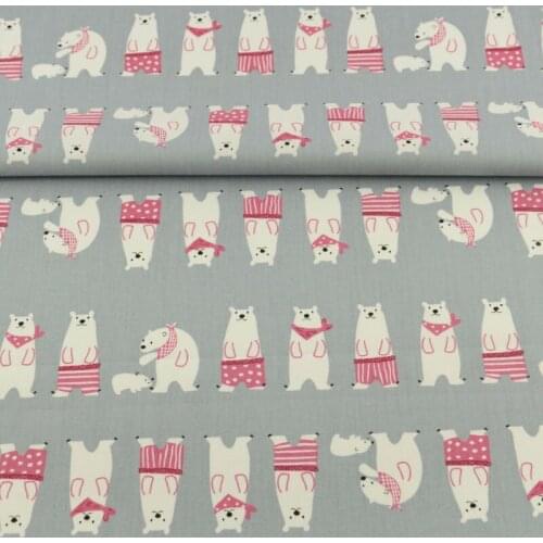 Booksew Craft Sewing White And Red Cartoon Bears Style Cotton Fabric Quilting Bedding DIY Doll Clothing Garments Telas Patchwork