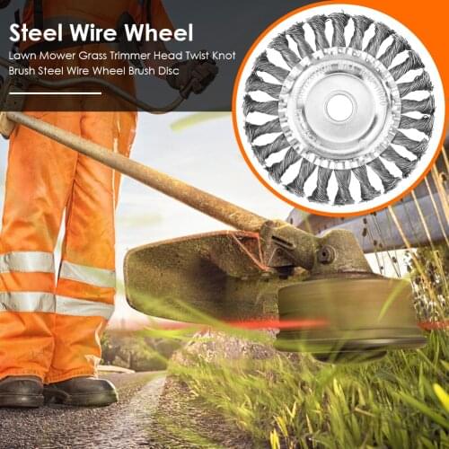 150mm Steel Wire Wheel Lawn Mower Brush Disc Grass Trimmer Head Brushcutter Grass Weed Cutting Rusting Dust Removal Plate