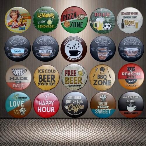 [ Kelly66 ]COFFEE Or BEER Metal TIN SIGN Pub House Wall ART Painting Craft 30cm