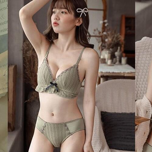 Sexy Rufflers Bras Underwear Lingerie Set Womens Underwear Set Lace Bra With Pad Bras Ladies Bra Underpants Kit #20