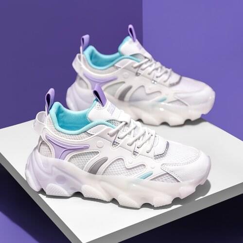 Women Luxury Sneakers Female Mesh Breathable Running Shoes Harajuku Style Chunky Femme Chaussures Height Increasing Footwear