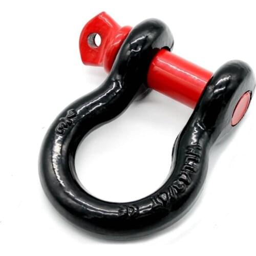 3/4" 4.75 Ton Tow Trailer Hook Red Black Bow Shackle Clevis D-Rings