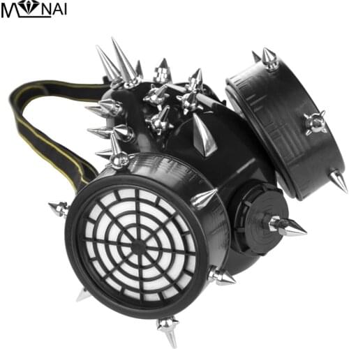 Steam Punk Full Spikes Face Mask Gothic Party Accessories Rivet steel Steampunk Cosplay Men Women Masks For Halloween