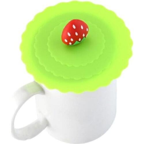 Cute Silicone Anti-Dust Bowl Cover Fruits Adorn Water Drinking Cup Lid Cup Seals Glass Mugs Cap Diameter Kitchen Bar Supplies