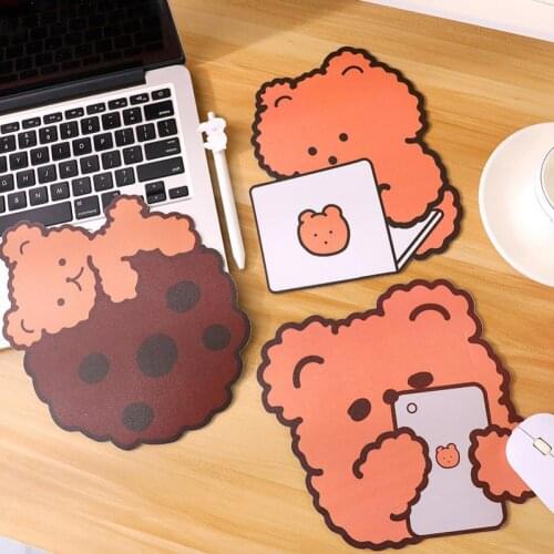 Cute Cartoon Mouse Pad for Girls Mouse Mat Cute Chocolate Bear Rubber Cartoon Non-slip Mice Pad for Computers PC Laptop Supply